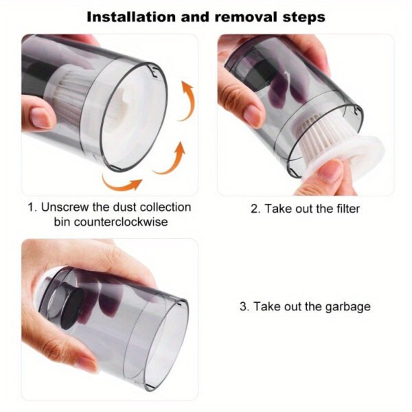 Cordless Car Vacuum Cleaner (2pcs Washable Filter)