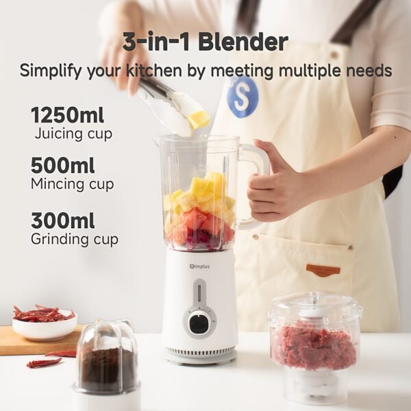 Simplus Multi-Functional Blender 380W High-Power Juicer & Food Processor with 3-Cup Capacity