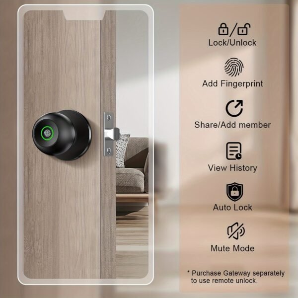 Smart Fingerprint Door Handle Lock