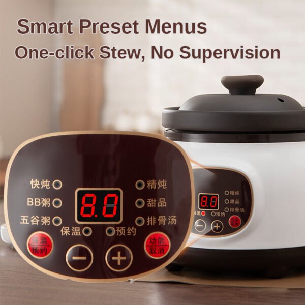 1.8L Electric Stew Pot with Ceramic Pot Suitable for Household Use