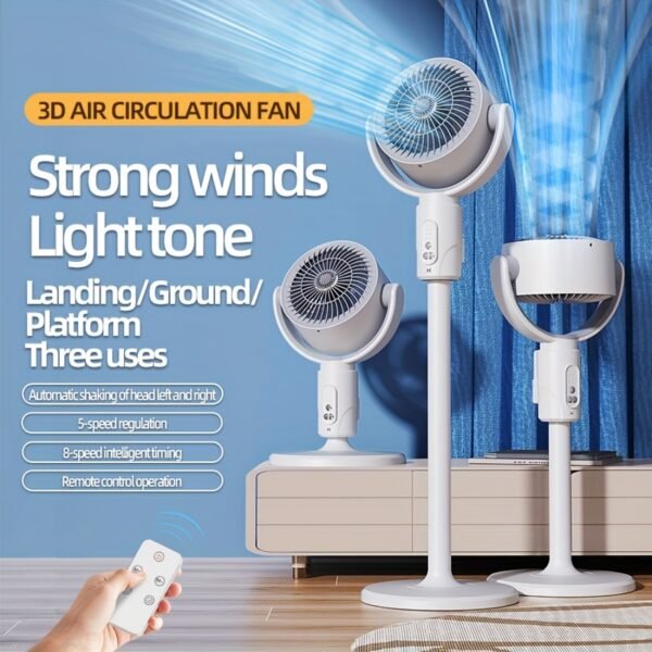 Adjustable High and Low Fans with 5-Speed Type-C Charging Port