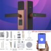 Fingerprint Electronic Password Lock - 5-in-1 Door Lock with Handle Touch Keypad
