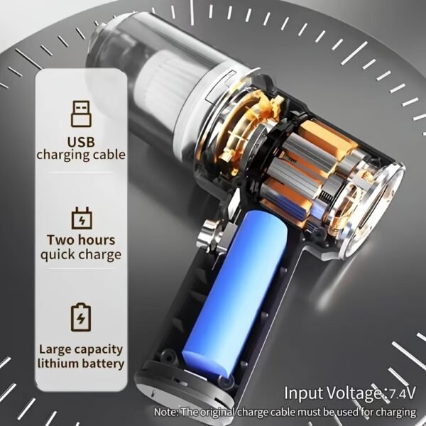 Portable Cordless Handheld Vacuum Cleaner & Car Vacuum Suitable for Home and Car Use