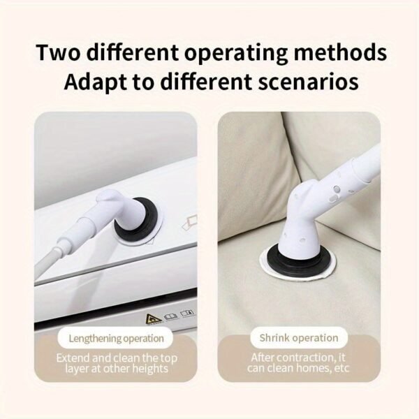 A Versatile 5-in-1 Electric Rotating Brush with a Telescopic Handle