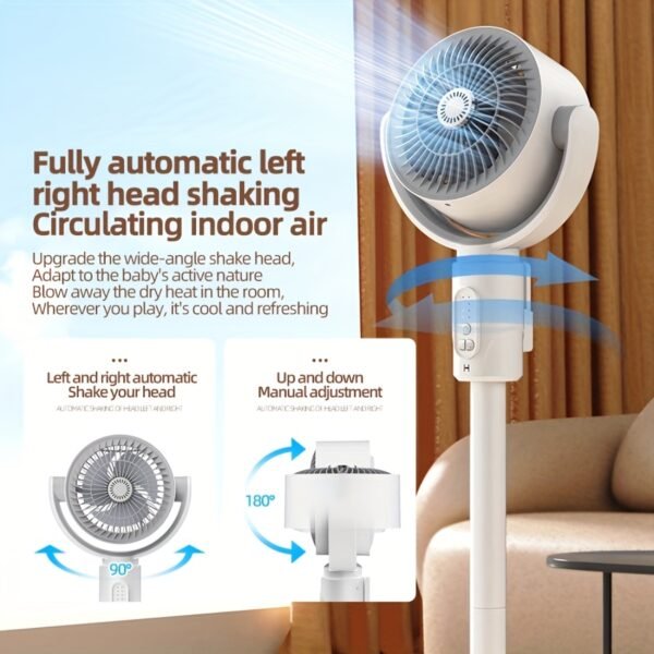 Adjustable High and Low Fans with 5-Speed Type-C Charging Port